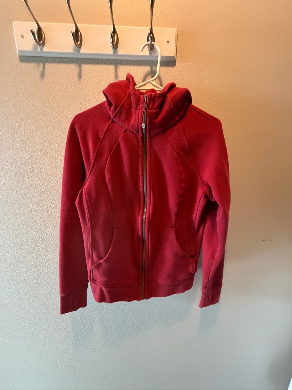 lululemon athletica Deep Red scuba Hoodie